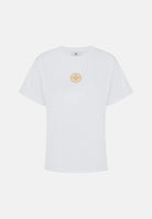 ELISABETTA FRACHI T-shirt manica corta gesso- bianca da donna con logo gioiello MA00866E2 270 ELISABETTA FRANCHI 