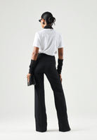 ELISABETTA FRANCHI T-shirt in cotone gesso-bianco, da donna con ricamo catena <BR/> MA66A66E2 270 ELISABETTA FRANCHI 