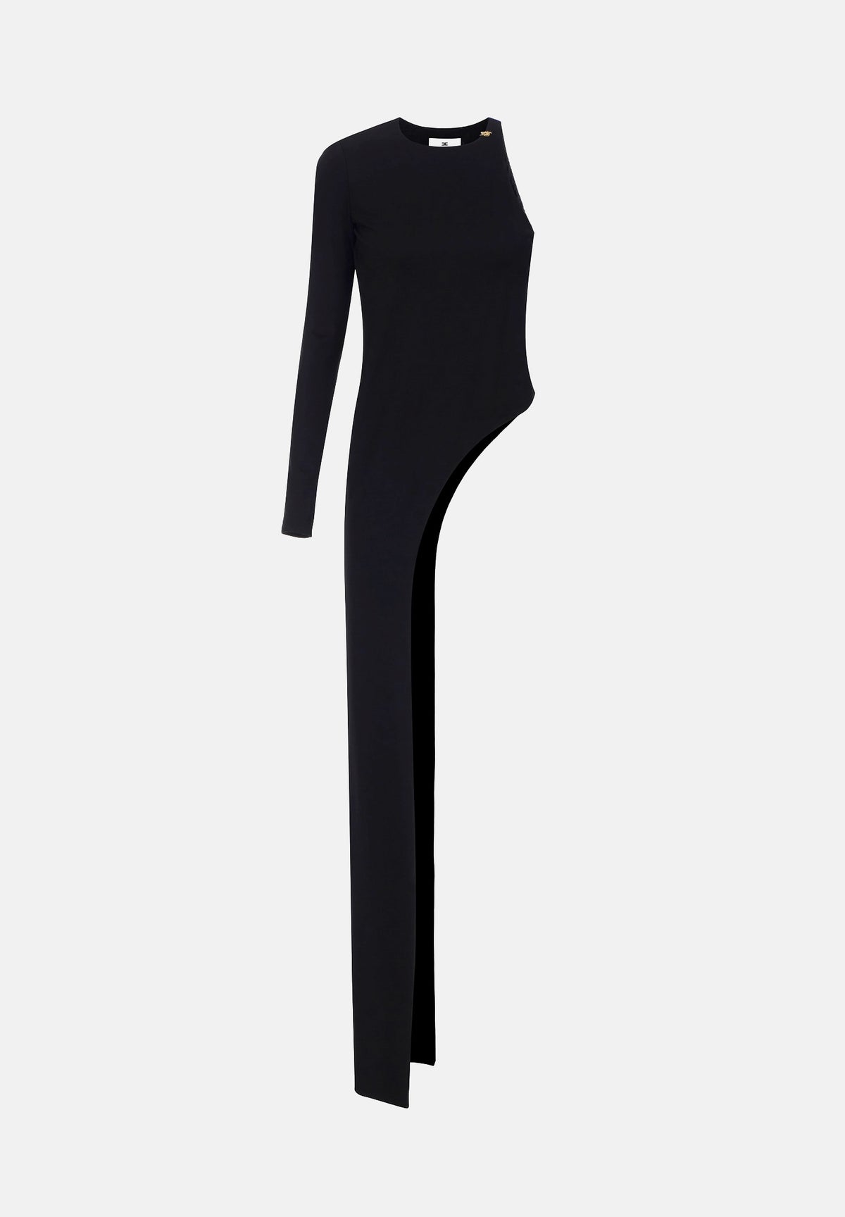 ELISABETTA FRANCHI Maglia monospalla nera da donna con taglio asimmetrico e manica lunga. MD00367E2 110 ELISABETTA FRANCHI 