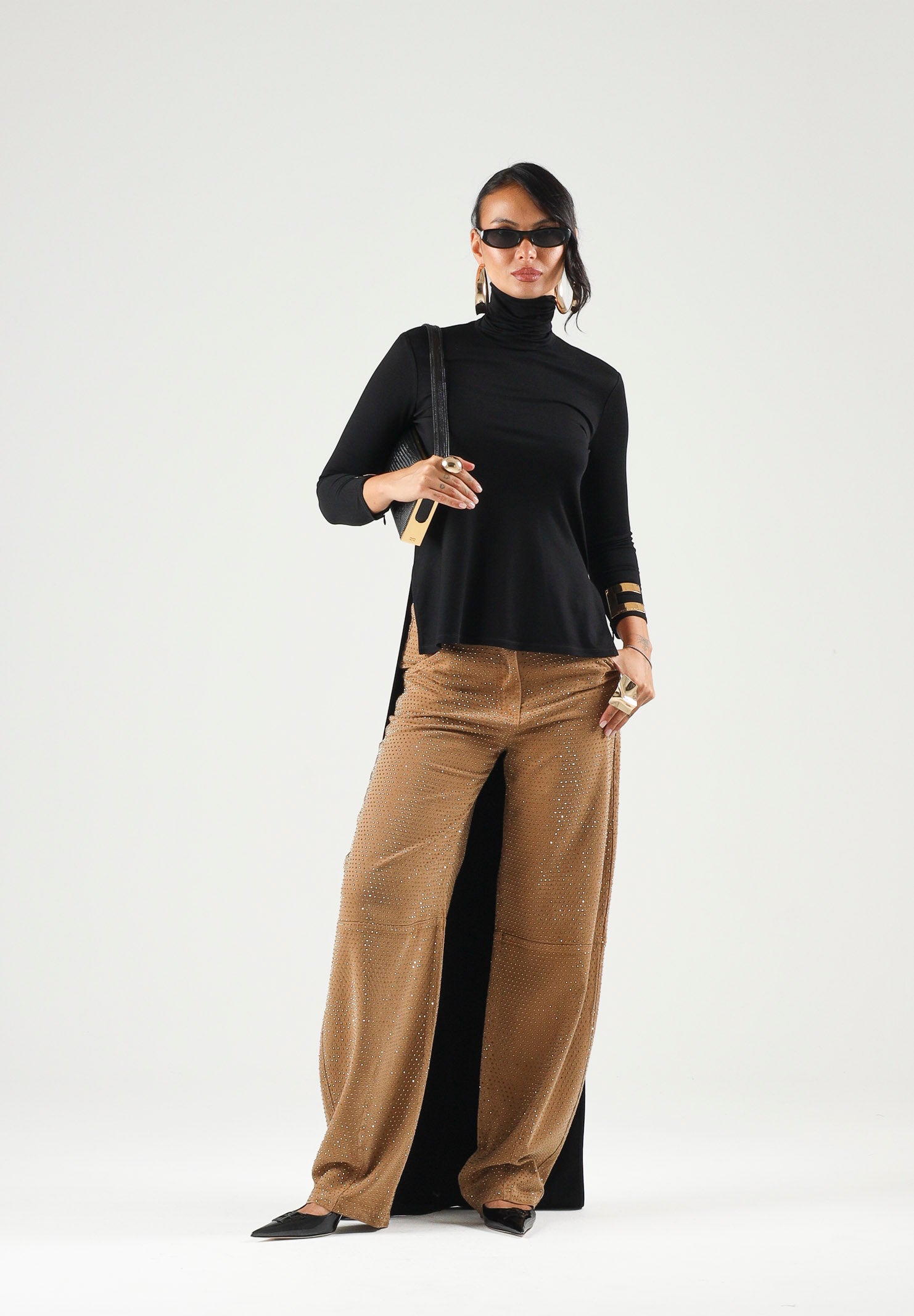 ELISABETTA FRANCHI Maglia MAGLIA IN JERSEY LUCIDO nero nero, colore basico nero, donna. MD00467E2 110 ELISABETTA FRANCHI 