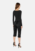 ELISABETTA FRANCHI Maglia scollo a V nera da donna con logo gioiello MD00567E2 110 ELISABETTA FRANCHI 