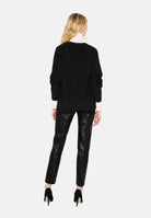 ELISABETTA FRANCHI Cardigan in maglia nero da donna con bottoni e chiusure gioiello MK01S66E2 110 ELISABETTA FRANCHI 