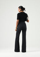 ELISABETTA FRANCHI Top nero in maglia con dettagli in oro, da donna MK02S66E2 110 ELISABETTA FRANCHI 