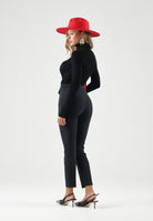 ELISABETTA FRANCHI Dolcevita in maglia dark-black nero da donna, CON RICAMI À JOUR MK05B66E2 110 ELISABETTA FRANCHI 