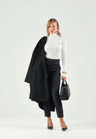 ELISABETTA FRANCHI Dolcevita in maglia avorio-bianco da donna CON RICAMI À JOUR MK05B66E2 360 ELISABETTA FRANCHI 