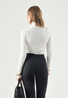 ELISABETTA FRANCHI Dolcevita in maglia avorio-bianco da donna CON RICAMI À JOUR MK05B66E2 360 ELISABETTA FRANCHI 