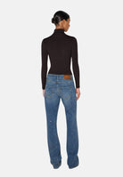 ELISABETTA FRANCHI Dolcevita in maglia dark chocolate marrone CON RICAMI À JOUR<BR/> MK05B66E2 EV9 ELISABETTA FRANCHI 