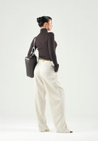 ELISABETTA FRANCHI Dolcevita in maglia dark chocolate marrone CON RICAMI À JOUR<BR/> MK05B66E2 EV9 ELISABETTA FRANCHI 