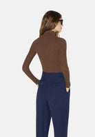 ELISABETTA FRANCHI Dolcevita, sigaro-marrone dettagli nude da donna con logo centrale<BR/> MK18B66E2 FQ4 ELISABETTA FRANCHI 