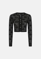 ELISABETTA FRANCHI Cardigan corto CARDIGAN CORTO IN PIZZO CON BOTTONI LOGATI Nero-Pelle, nero, donna. MK29Q66E2 FR9 ELISABETTA FRANCHI 