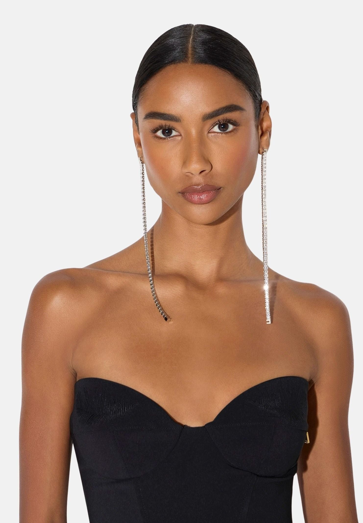 ELISABETTA FRANCHI Orecchini pendenti silver-argento da donna con applicazioni di cristalli OR20A67E2 346 ELISABETTA FRANCHI 