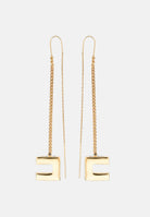 ELISABETTA FRANCHI Orecchini PASSAFILO oro giallo da donna con catena, cristalli e dettaglio logo pendente. OR33A66E2 U95 ELISABETTA FRANCHI 