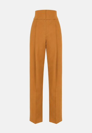 ELISABETTA FRANCHI Pantaloni a palazzo IN GABARDINA arancio da donna con linea ampia e piega stirata frontale PA17966E2 940 ELISABETTA FRANCHI 