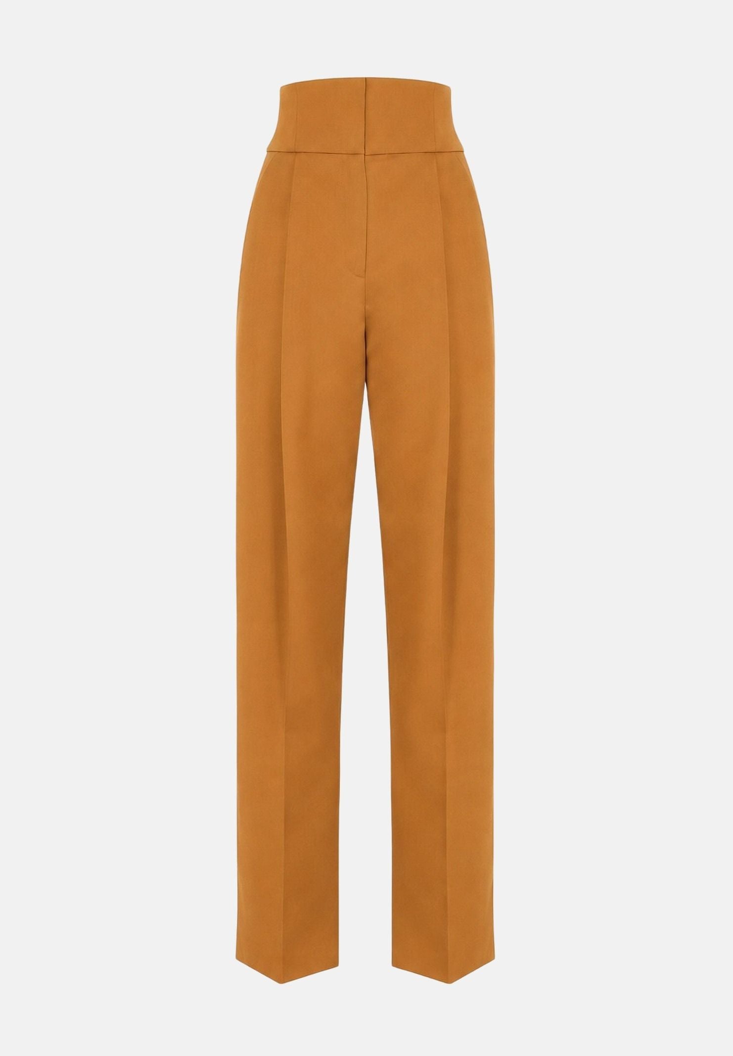 ELISABETTA FRANCHI Pantaloni a palazzo IN GABARDINA arancio da donna con linea ampia e piega stirata frontale PA17966E2 940 ELISABETTA FRANCHI 