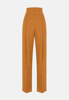 ELISABETTA FRANCHI Pantaloni a palazzo IN GABARDINA arancio da donna con linea ampia e piega stirata frontale PA17966E2 940 ELISABETTA FRANCHI 