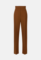 ELISABETTA FRANCHI Pantaloni a palazzo in GABARDINA  sigaro marrone da donna  con linea ampia e piega stirata frontale PA17966E2 FK3 ELISABETTA FRANCHI 