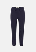 ELISABETTA FRANCHI Pantalone IN DOPPIO CRÊPE STRETCH blu da donna con morsetto logo PA19566E2 H88 ELISABETTA FRANCHI 