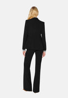 ELISABETTA FRANCHI Pantalone IN DOPPIO CRÊPE STRETCH nero da donna con morsetto logo PA19666E2 110 ELISABETTA FRANCHI 