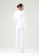 ELISABETTA FRANCHI Pantalone IN DOPPIO CRÊPE STRETCH avorio da donna con morsetto logo PA19666E2 360 ELISABETTA FRANCHI 