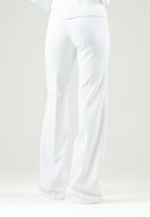 ELISABETTA FRANCHI Pantalone IN DOPPIO CRÊPE STRETCH avorio da donna con morsetto logo PA19666E2 360 ELISABETTA FRANCHI 