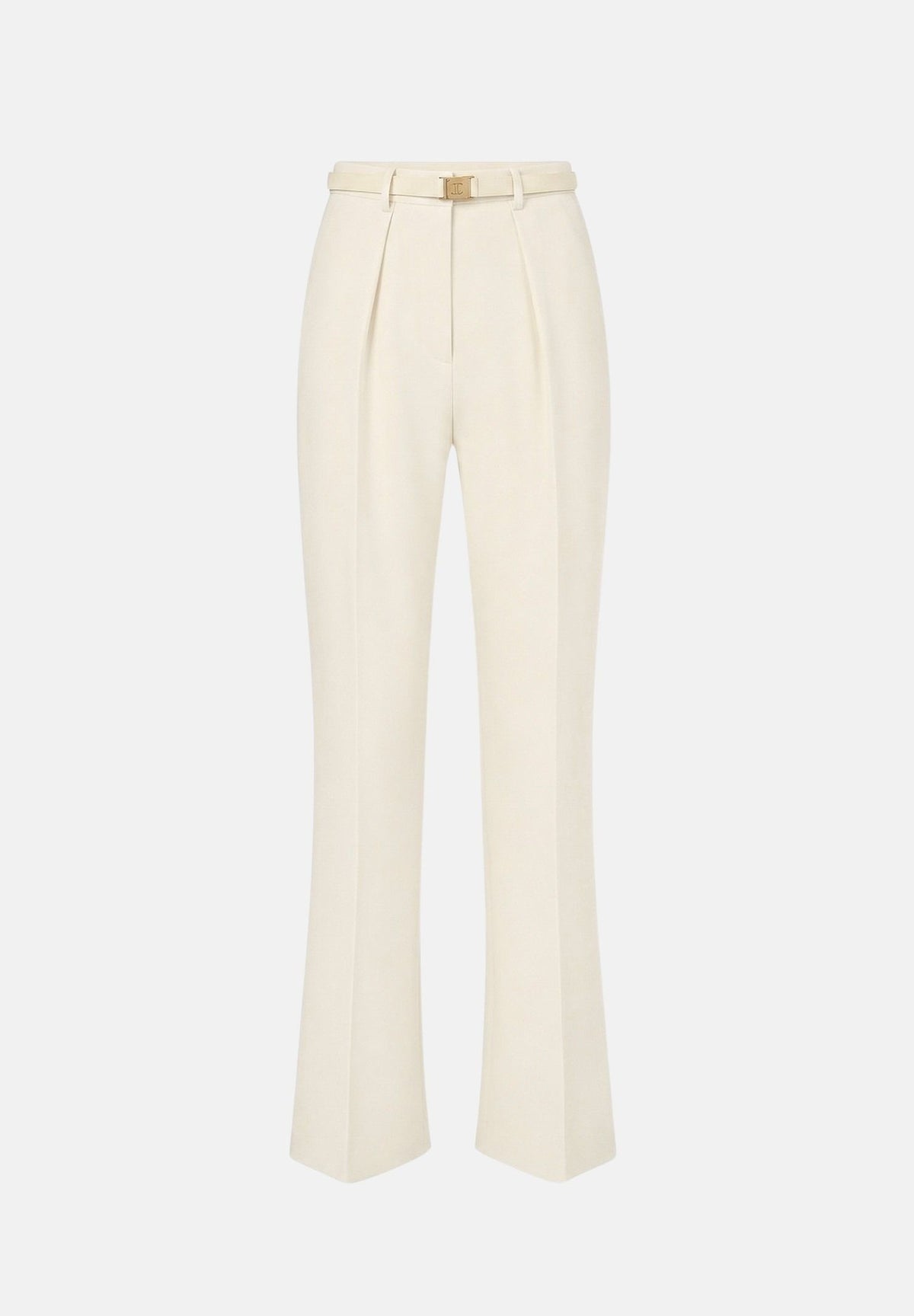 ELISABETTA FRANCHI Pantaloni IN CRÊPE burro da donna con cintura coordinata e dettaglio logo PA20766E2 360 ELISABETTA FRANCHI 