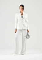 ELISABETTA FRANCHI Pantaloni IN CRÊPE burro da donna con cintura coordinata e dettaglio logo PA20766E2 360 ELISABETTA FRANCHI 