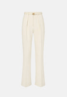 ELISABETTA FRANCHI Pantaloni IN CRÊPE burro da donna con cintura coordinata e dettaglio logo PA20766E2 360 ELISABETTA FRANCHI 