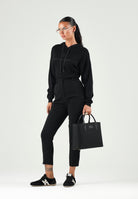 ELISABETTA FRANCHI Pantaloni in crêpe leggero nero  Donna. PA20966E2 110 ELISABETTA FRANCHI 