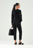 ELISABETTA FRANCHI Pantaloni in crêpe leggero nero  Donna. PA20966E2 110 ELISABETTA FRANCHI 