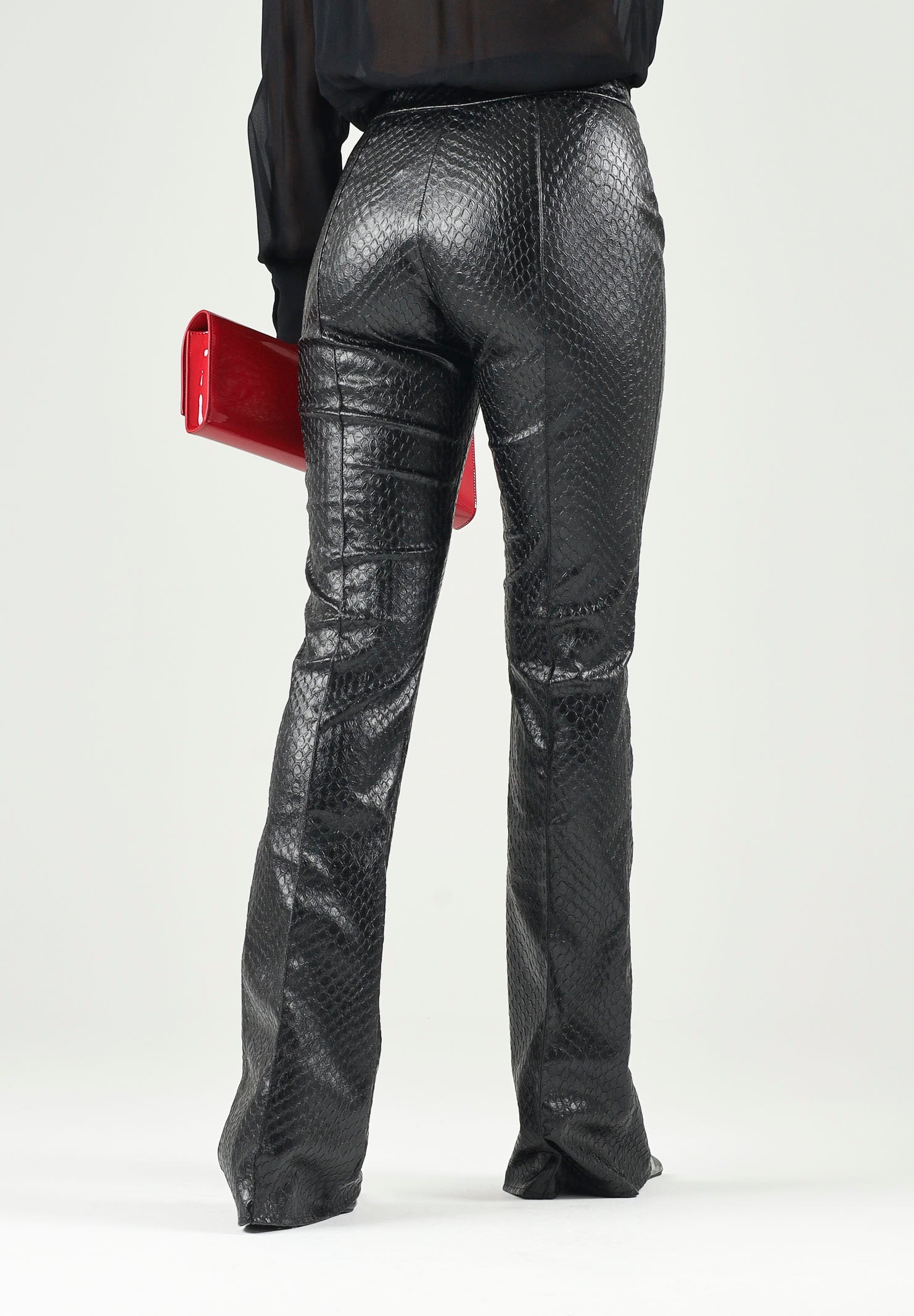 ELISABETTA FRANCHI Pantaloni con trama a squame nero da donna <BR/> PA22567E2 110 ELISABETTA FRANCHI 