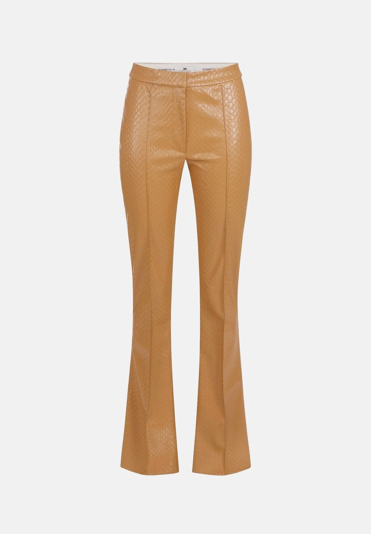 ELISABETTA FRANCHI Pantaloni con trama a squame daino-cammello da donna <BR/> PA22567E2 AI6 ELISABETTA FRANCHI 