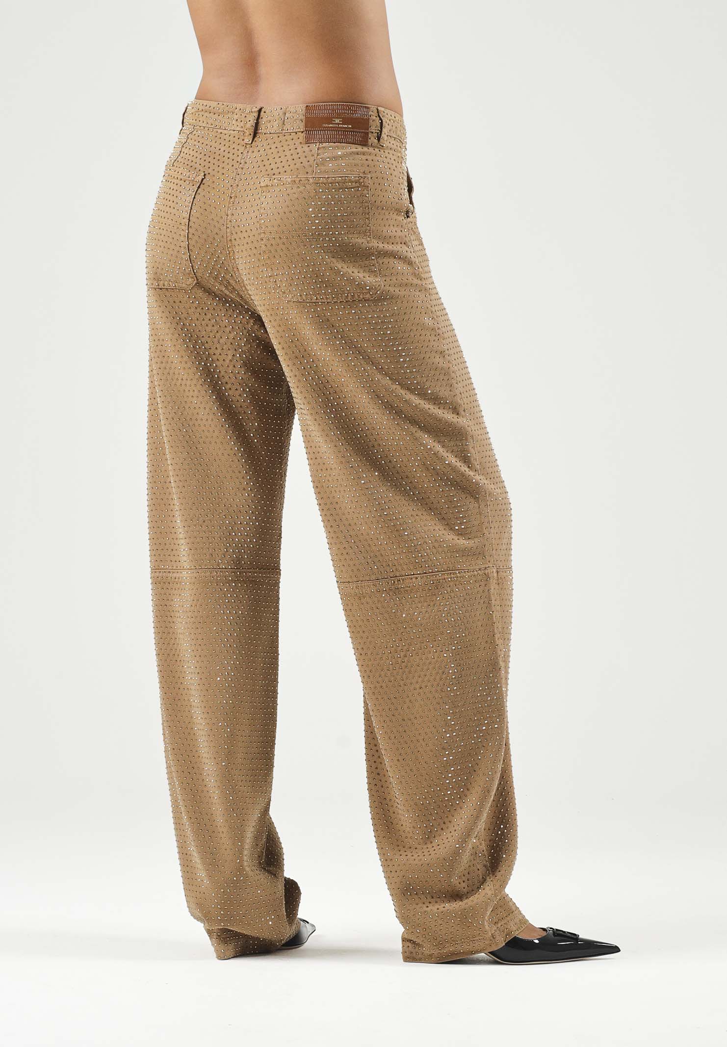 ELISABETTA FRANCHI Pantalone PALAZZO A VITA ALTA Daino, marrone cammello da donna PJ16D66E2 AI6 ELISABETTA FRANCHI 