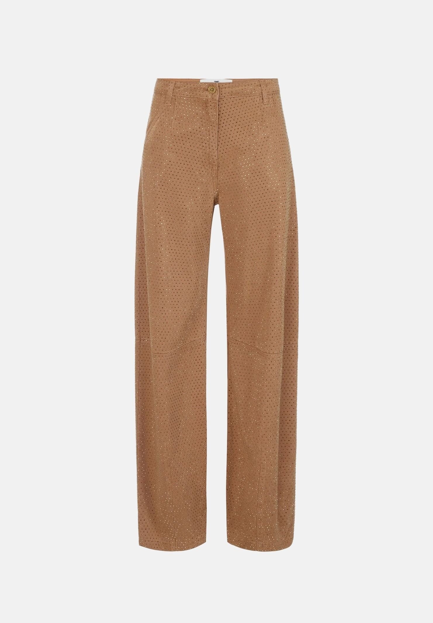 ELISABETTA FRANCHI Pantalone PALAZZO A VITA ALTA Daino, marrone cammello da donna PJ16D66E2 AI6 ELISABETTA FRANCHI 