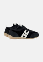 ELISABETTA FRANCHI Sneakers IN NAPPA nere da donna con inserti a contrasto e maxi dettaglio logo SA03G66E2 110 ELISABETTA FRANCHI 