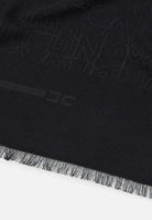 ELISABETTA FRANCHI Sciarpa nera da donna con lettering jacquard SC02F46E2 110 ELISABETTA FRANCHI 