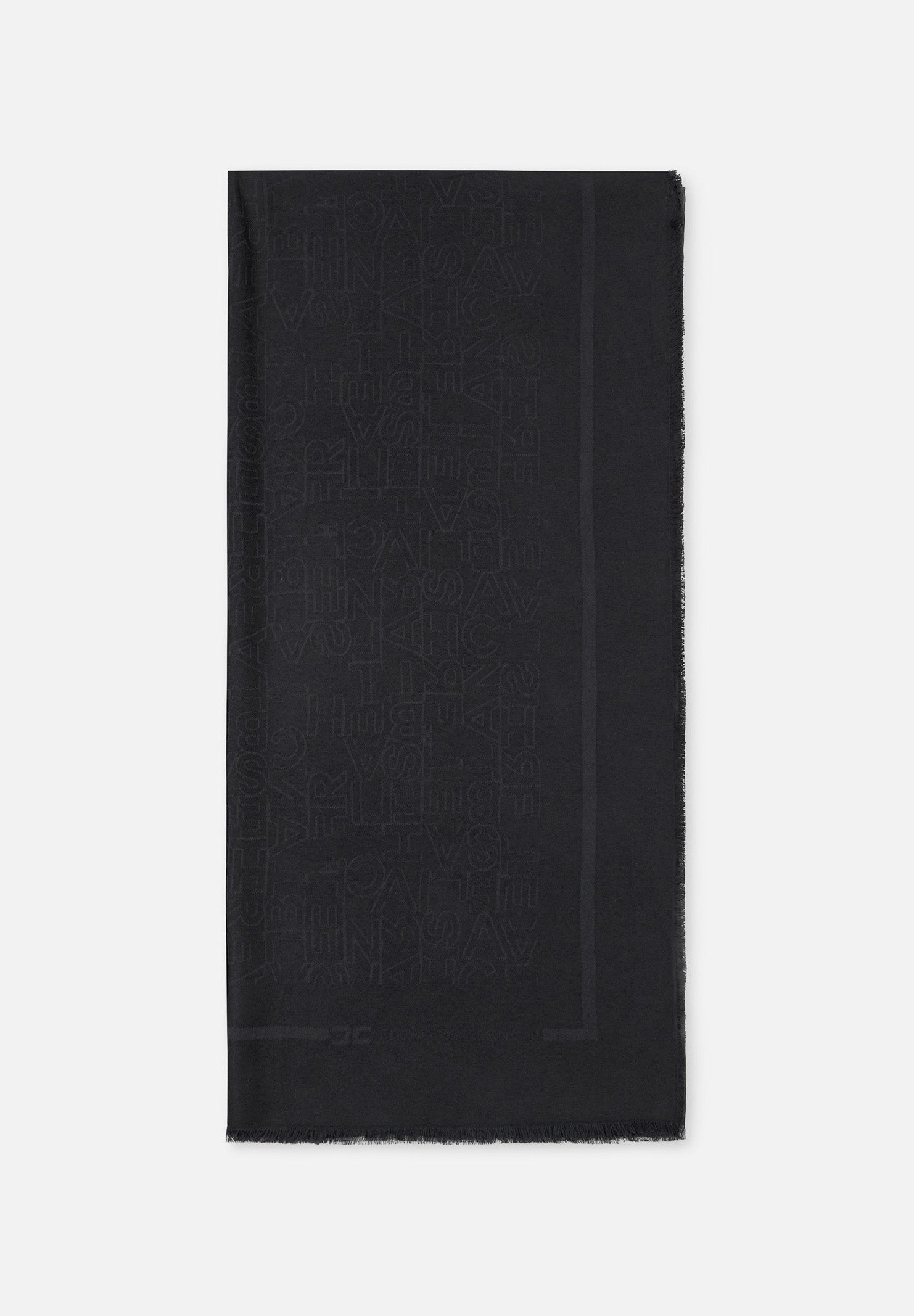ELISABETTA FRANCHI Sciarpa nera da donna con lettering jacquard SC02F46E2 110 ELISABETTA FRANCHI 