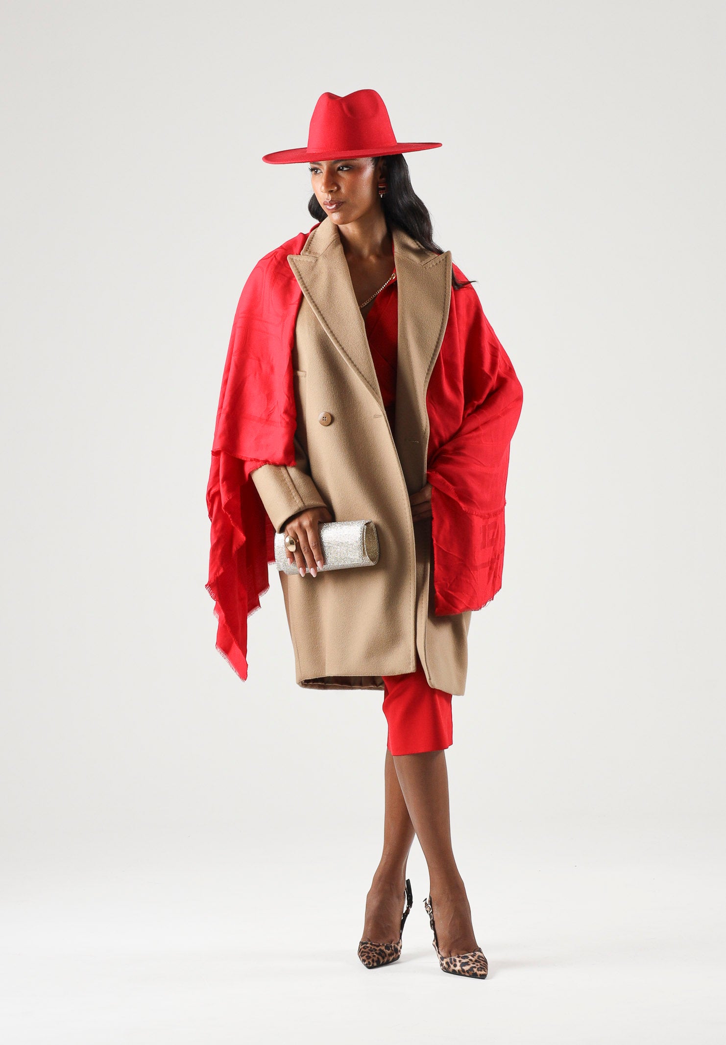 ELISABETTA FRANCHI Foulard in viscosa red passion rosso da donna <BR/> SC02F66E2 CG5 ELISABETTA FRANCHI 