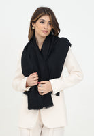 ELISABETTA FRANCHI Pashmina nera da donna con lavorazione jacquard a rombi SC03F51E2 110 ELISABETTA FRANCHI 