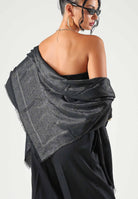 ELISABETTA FRANCHI Foulard nero da donna con monogram jacquard all-over SC06F67E2 110 ELISABETTA FRANCHI 