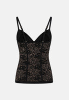 ELISABETTA FRANCHI Top NERO-PELLE da donna con design stampato e dettagli a contrasto. TK11Q66E2 FR9 ELISABETTA FRANCHI 
