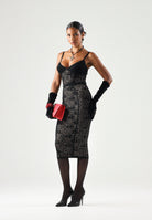 ELISABETTA FRANCHI Top NERO-PELLE da donna con design stampato e dettagli a contrasto. TK11Q66E2 FR9 ELISABETTA FRANCHI 