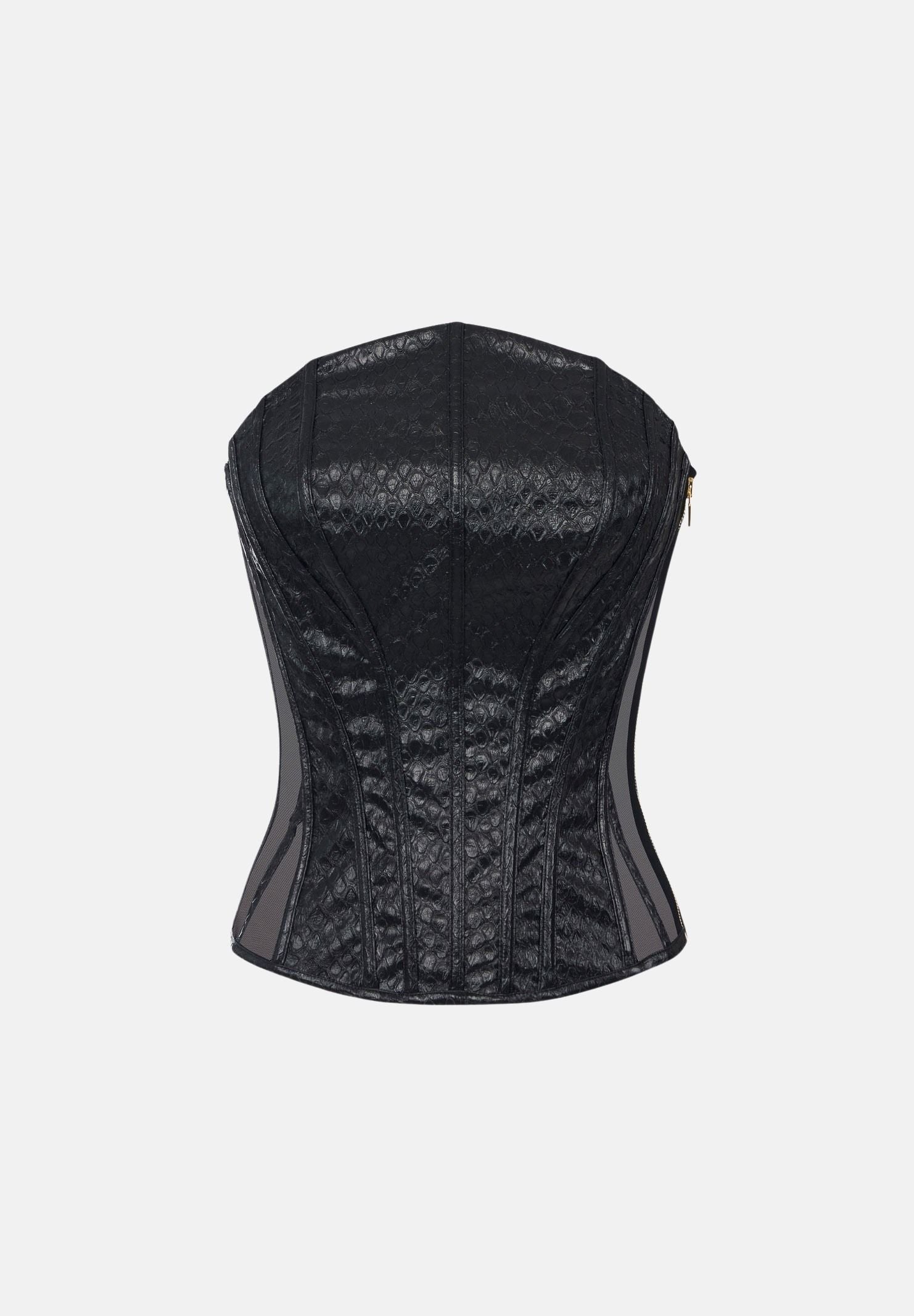 ELISABETTA FRANCHI Top-bustier effetto corpetto nero da donna TO09167E2 110 ELISABETTA FRANCHI 