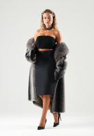 ELISABETTA FRANCHI Corpetto drappeggiato nero per donna con arricciature frontali e laccio al collo. TO09667E2 110 ELISABETTA FRANCHI 