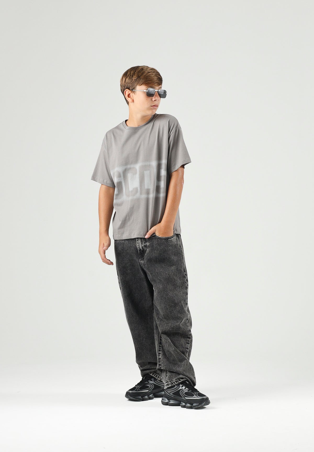 GCDS T-shirt manica corta LOGO  Neutral Gray-Grey, grigio, per donna, ragazzi e bambini con logo iconico C2BJQC526J341 953I GCDS 