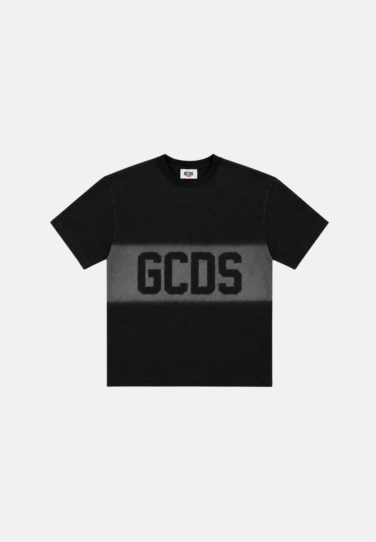 GCDS T-shirt manica corta nera per donna, ragazzi e bambini con logo frontale C2BJQC526J341 999A GCDS 