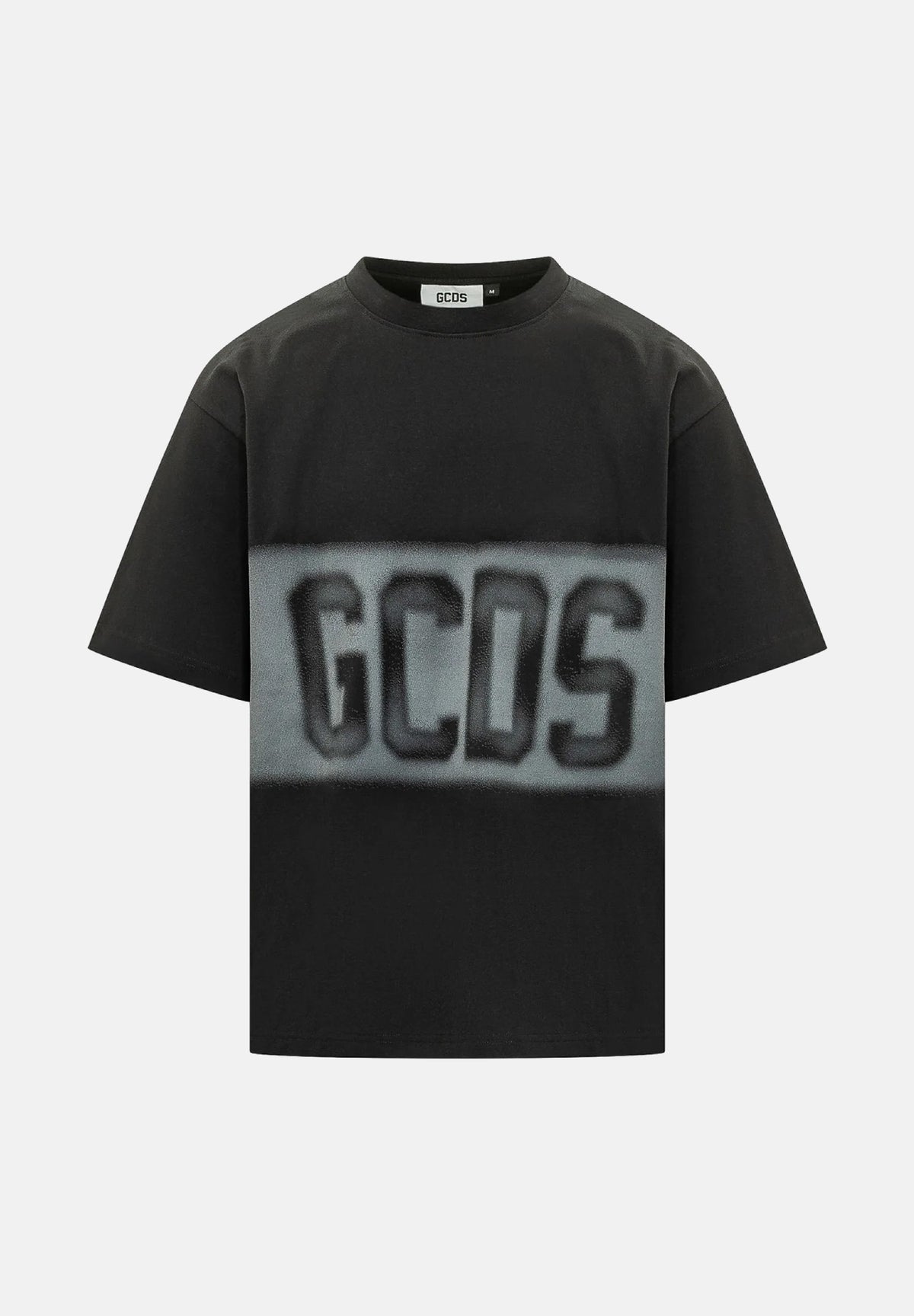GCDS T-shirt manica corta nera per uomo e donna con maxi logo frontale a contrasto. C2MWQC225J079 999I GCDS 