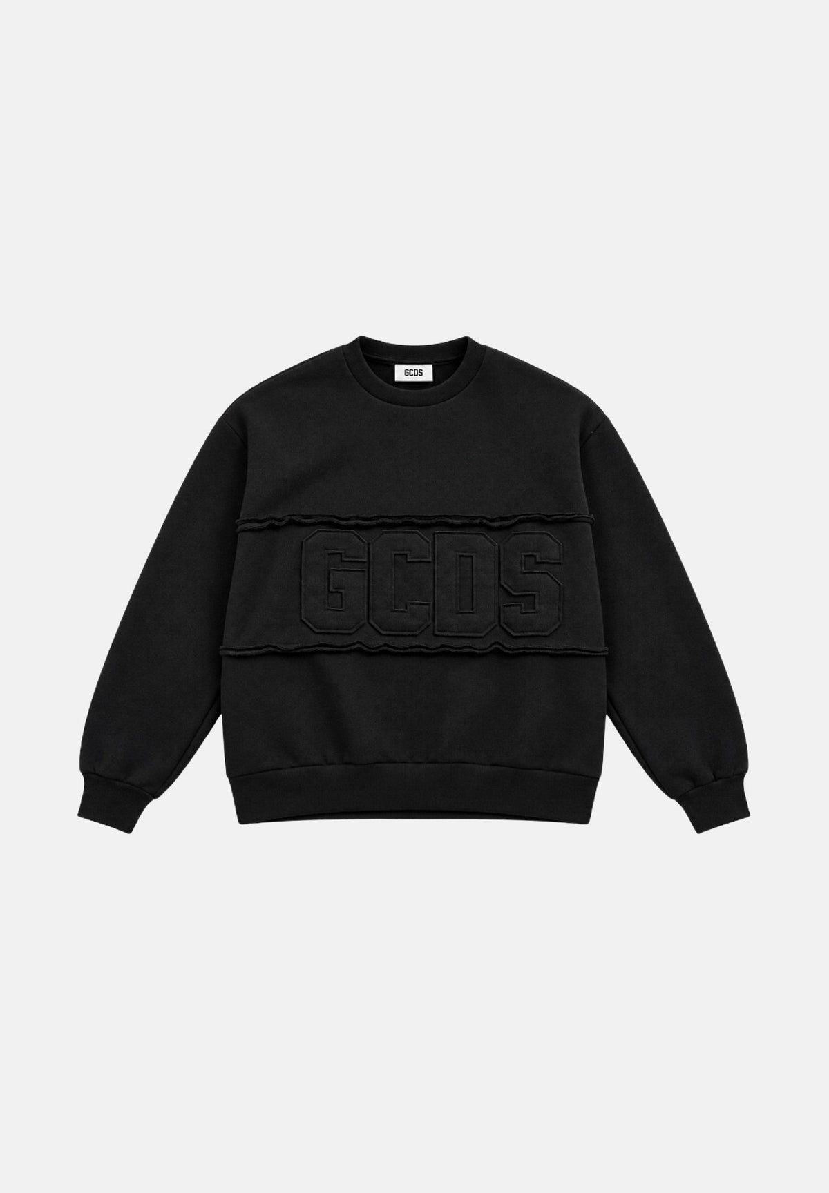GCDS Felpa con cappuccio nera e grigia da uomo C2MWQF008K172 999I GCDS 