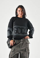 GCDS Maglione girocollo nero per uomo e donna con maxi logo C2MWQF134K155 999I GCDS 