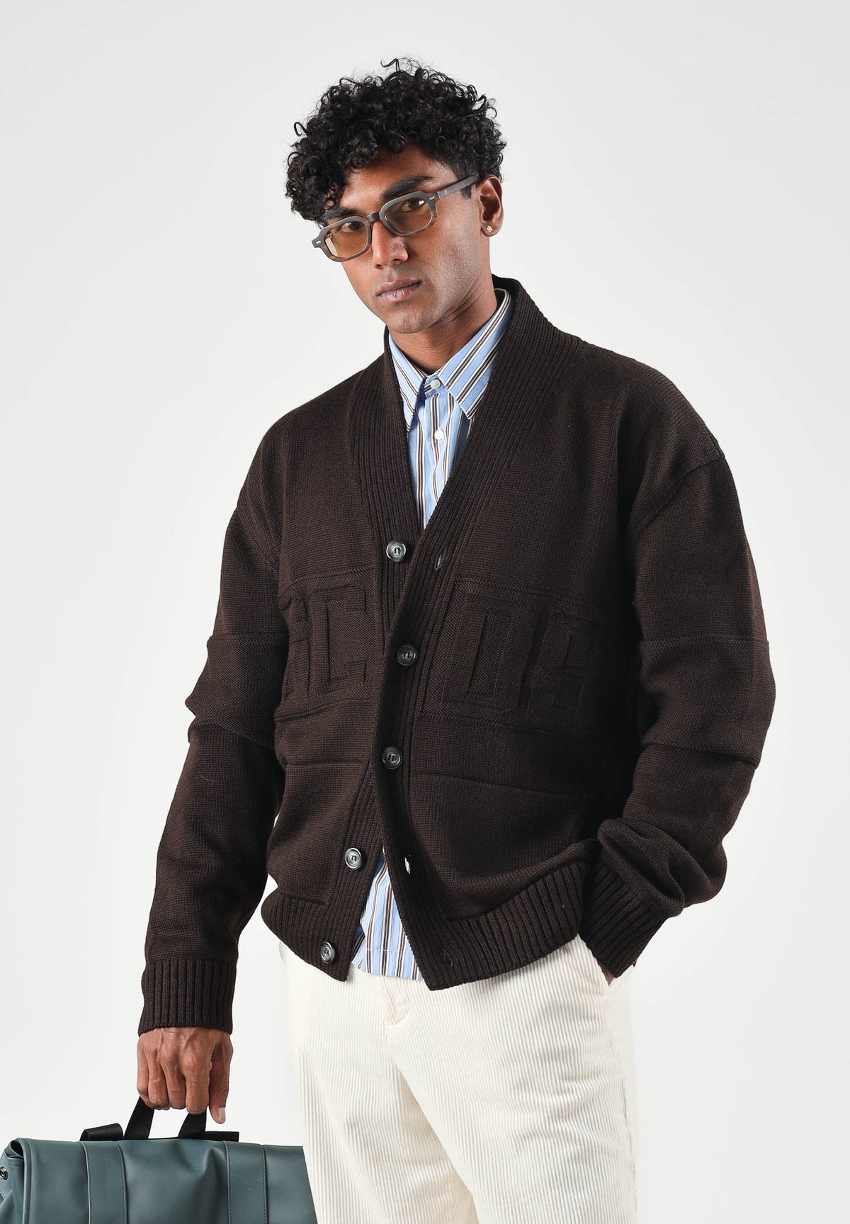GCDS Cardigan lungo Turkish Coffee marrone per uomo e donna C2MWQF154K155 392M GCDS 