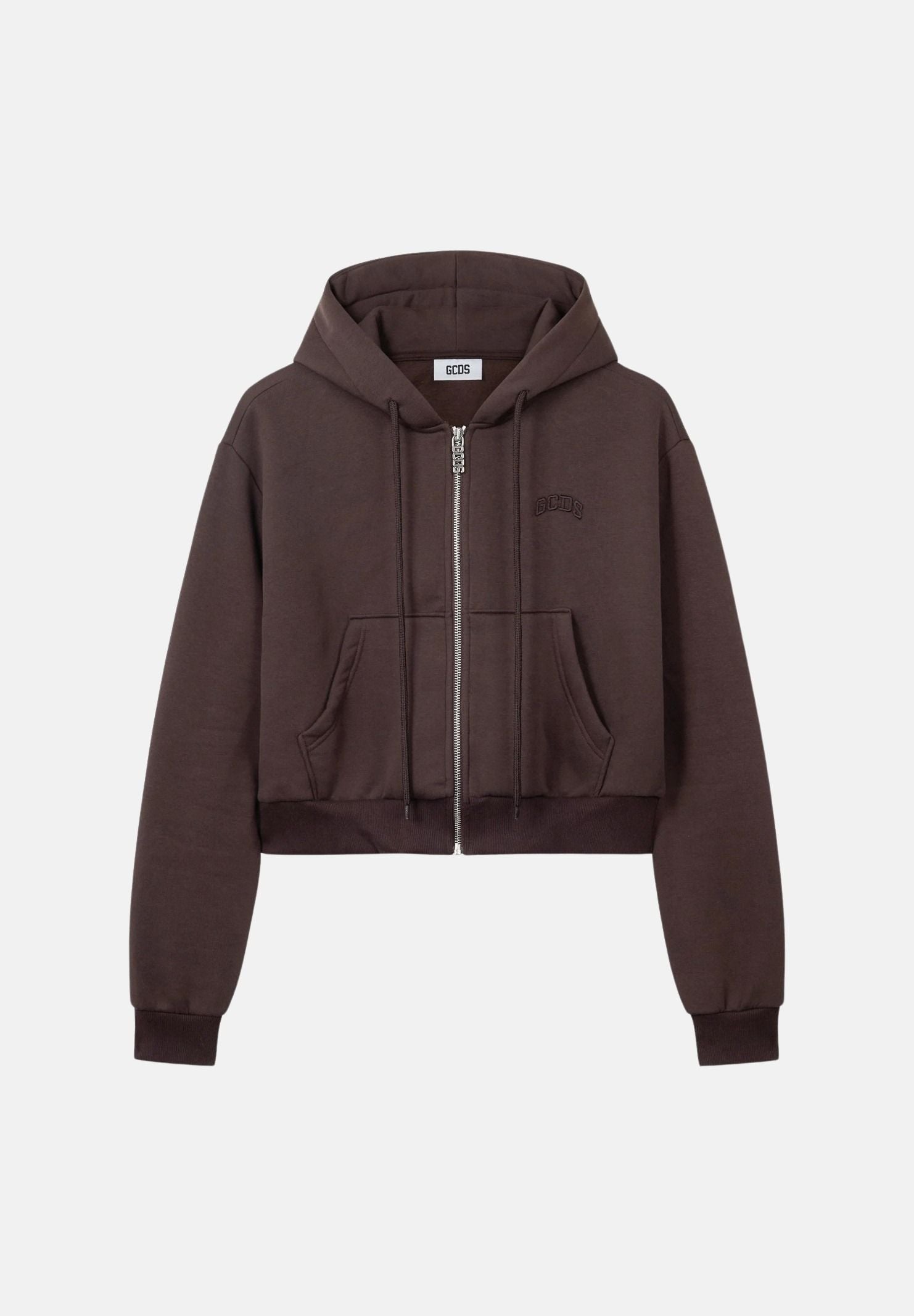 GCDS Felpa con zip SWEATSHIRT WITH LOGO delicious marrone cioccolato da donna C2WWQE031F244 393M GCDS 